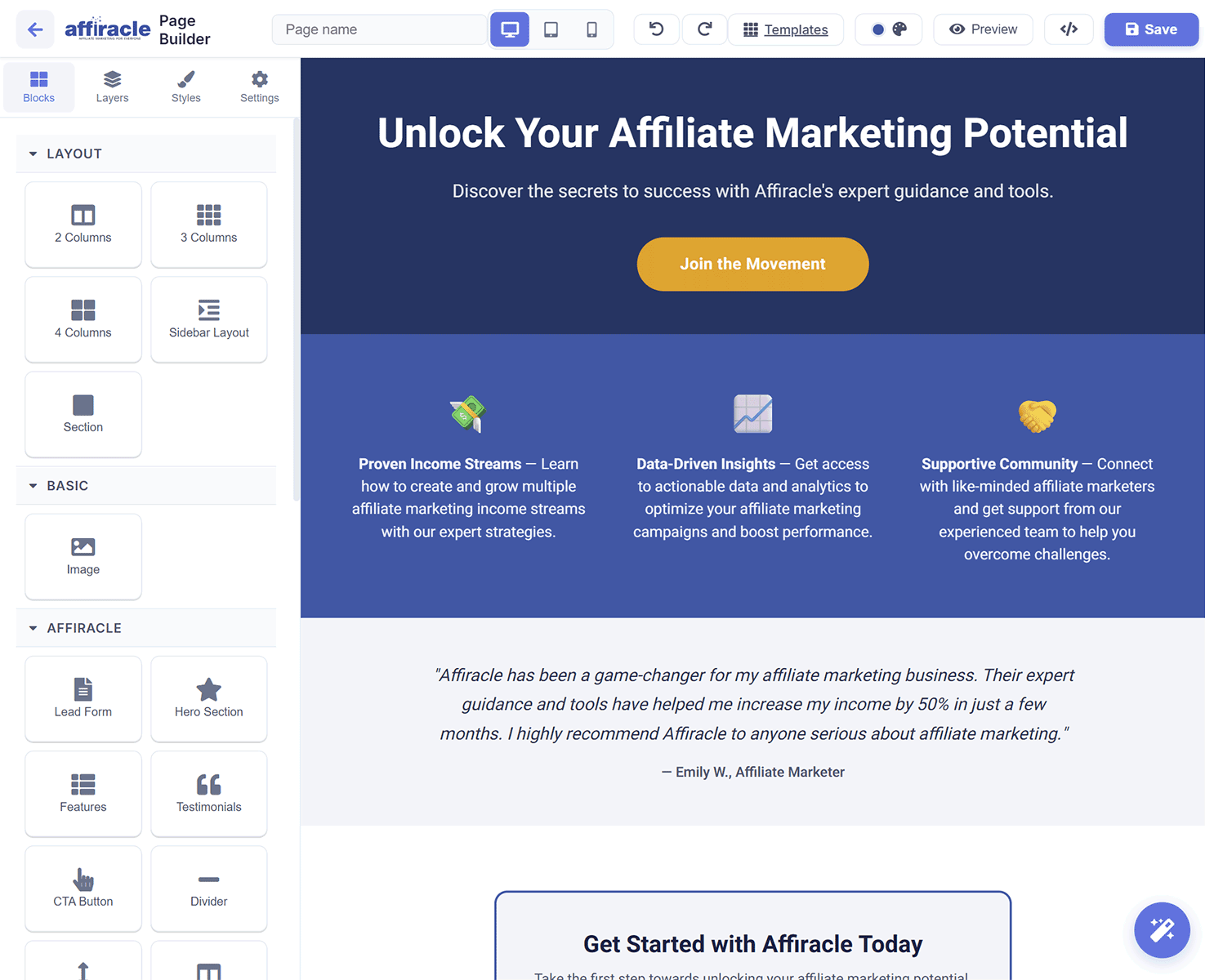AI landing page builder for lead generation